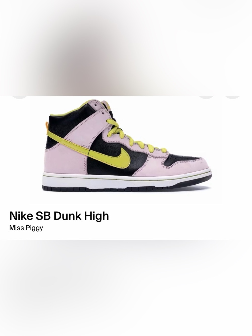 2009 SB Dunk High “Miss Piggy” Size 10.5